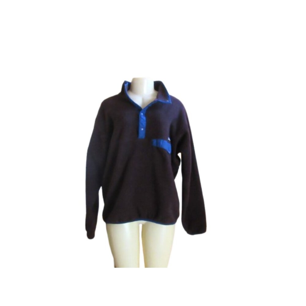 Men's Vintage Brown/Blue Patagonia Snap Button Pocket Pullover Size XL - Picture 1 of 6